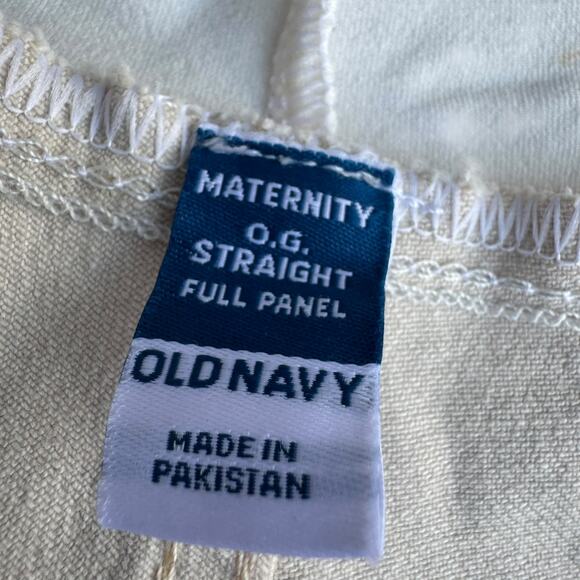 Old Navy Maternity O.G. Straight Jeans Size 14 Long Full Panel NWT Beige - Picture 6 of 8